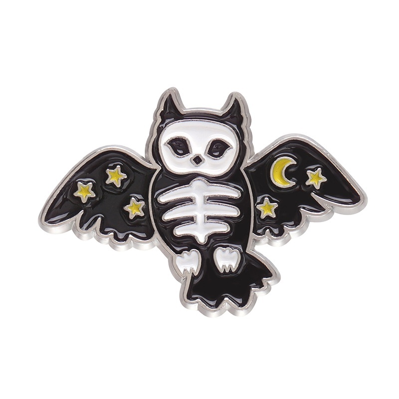 Custom Fashion Black Cat with Knife Bat Halloween Pumpkin Puppy Metal Badge Custom Costume Accessories Soft Enamel Lapel Pins