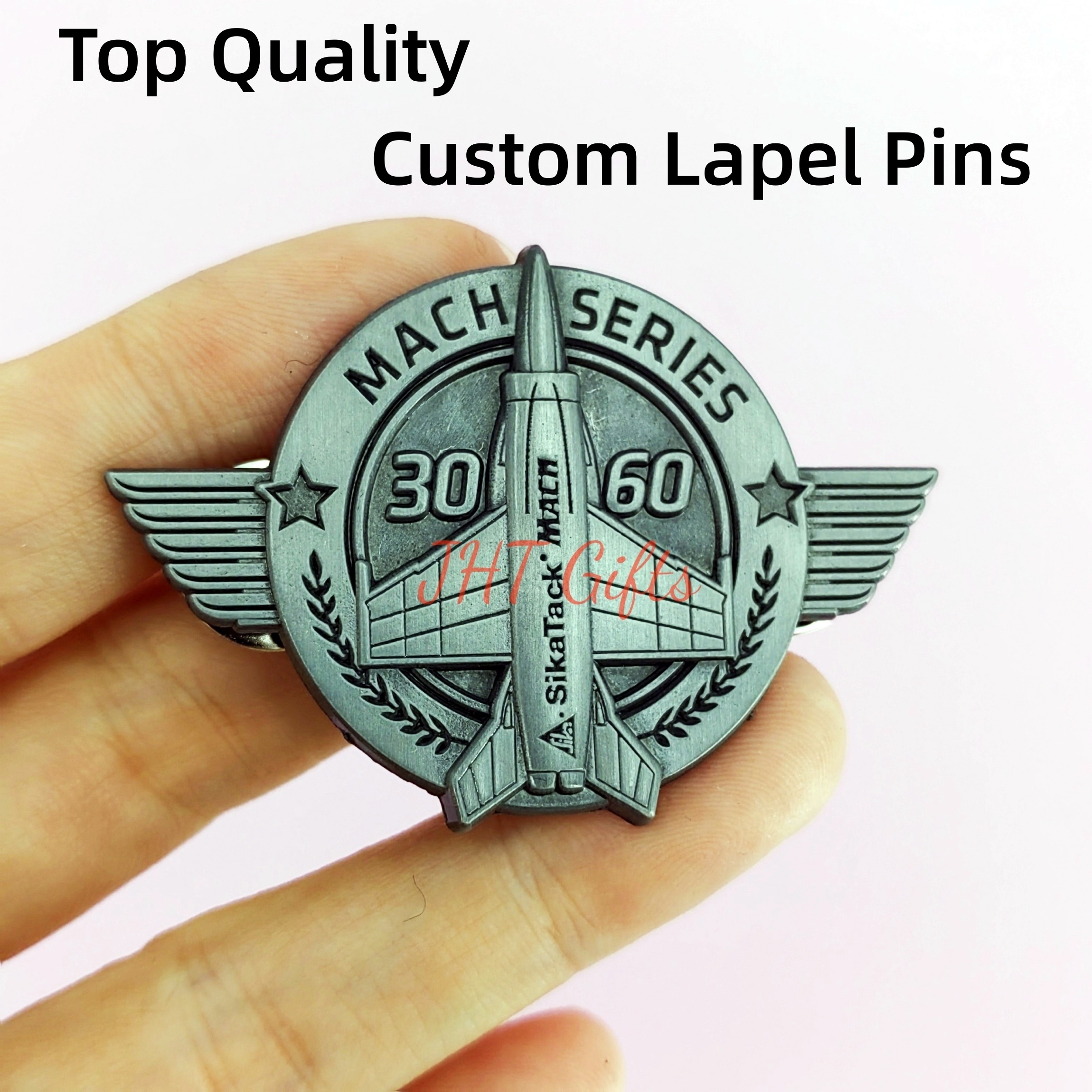 Custom logo metal 3d die cast casting aircraft lapel pin badge zinc alloy enamel saudi emirates airlines airbus wings pin