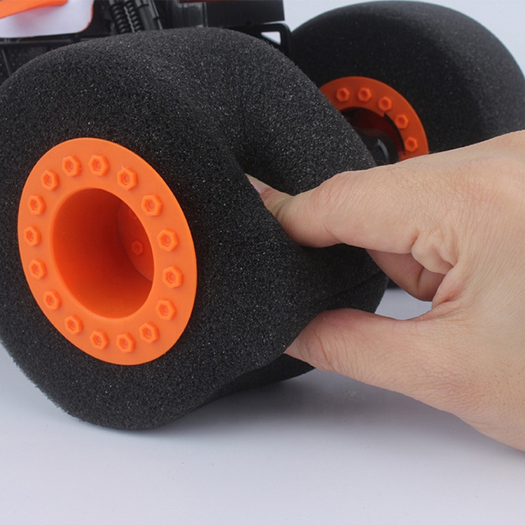 Hot selling soft sponge wheel 360 degree rc stunt car remote control rolling car rc monster truck orange color