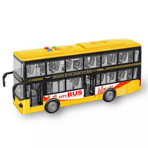 Can Open The Door 1/16 Inertia Bus Toys Double-decker Simulation Inertia Bus Model Toy