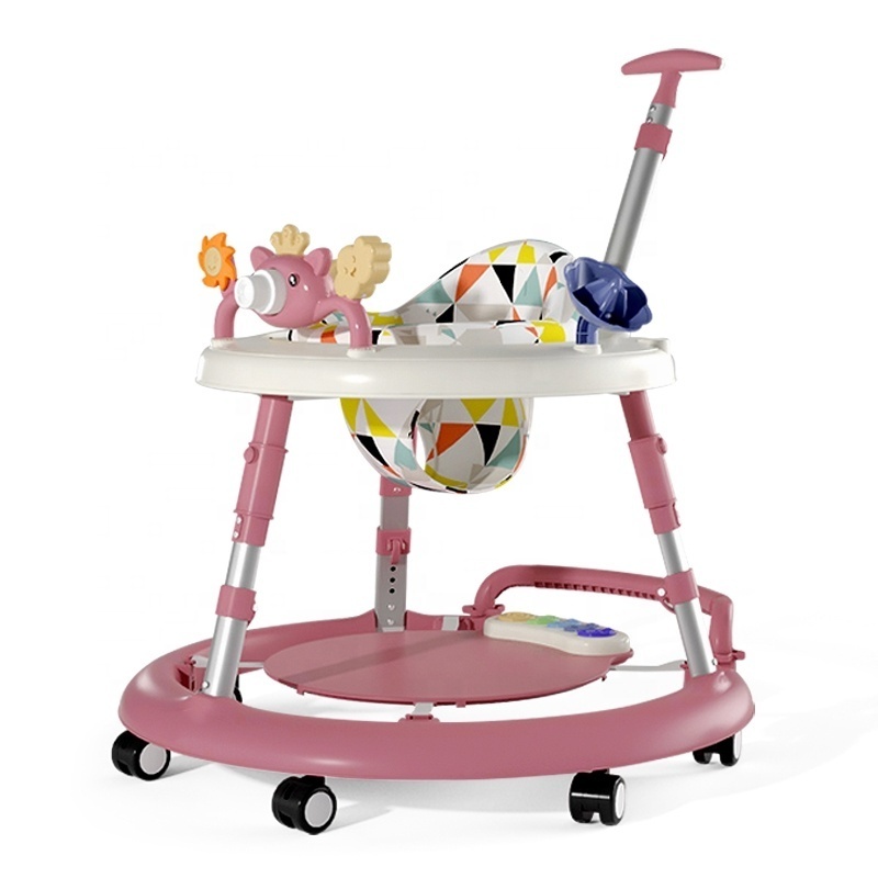 Jinghui New High Quality Multifunctional 5 In 1 Height Adjustable Baby Walker Sit To Stand Learning Walker Kids With Tray