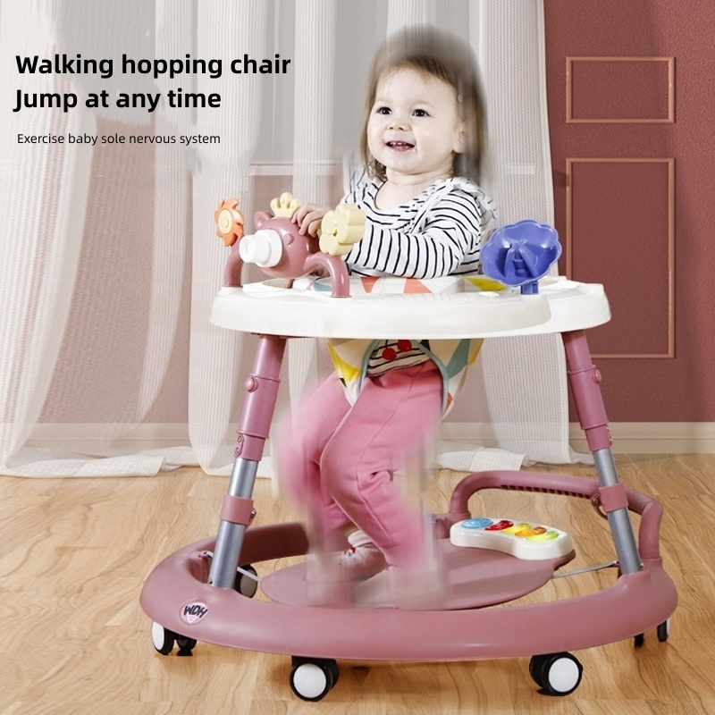 Jinghui New High Quality Multifunctional 5 In 1 Height Adjustable Baby Walker Sit To Stand Learning Walker Kids With Tray