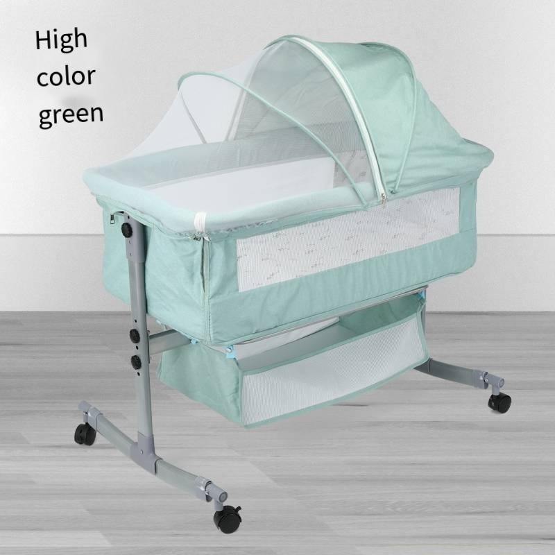 New Design Safety Newborn Baby Rocking Bed Comfortable Square Folding Baby Cot Swing Grey Color Cradle Bedside Bassinet