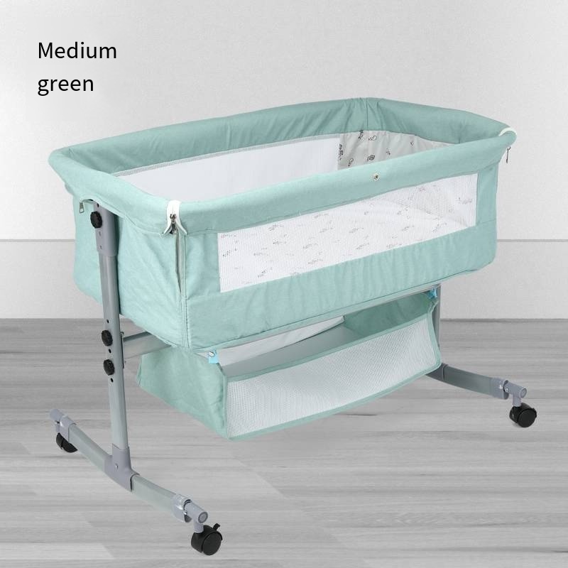 New Design Safety Newborn Baby Rocking Bed Comfortable Square Folding Baby Cot Swing Grey Color Cradle Bedside Bassinet