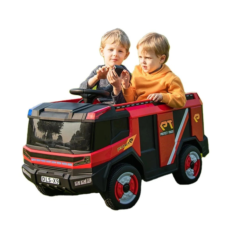 12V Fire Truck Two Seat Rechargeable Battery Baby Big Electric Ride on Toy Car with Remote