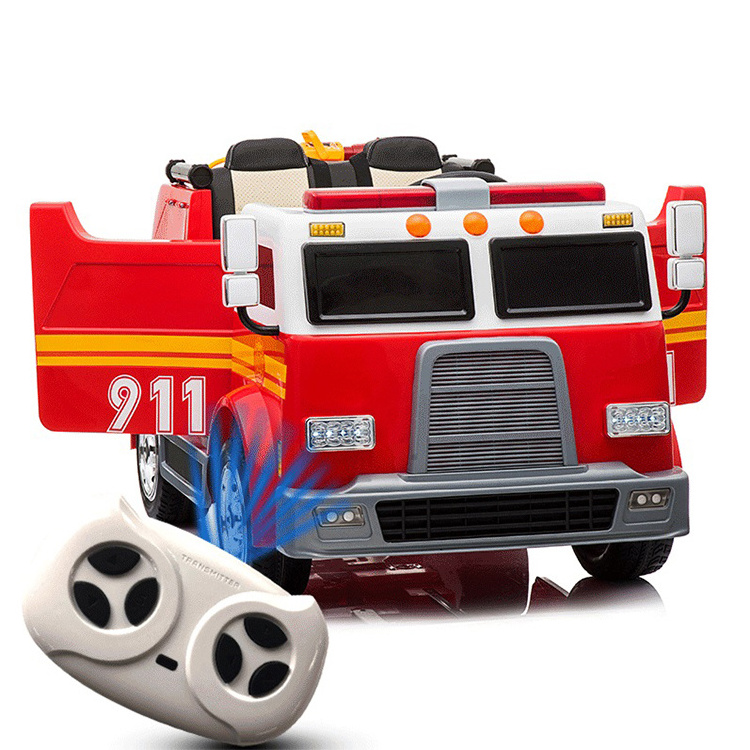 Cool style Fire Truck Two Seat Kids Electric 12V Battery Vehicle Remote Control Kids Police Car