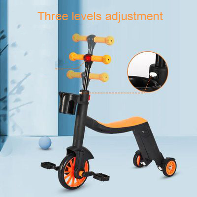 3 in 1 scooter trolley toy car foot pedal scooter balance car three in one with PU three 3 wheels