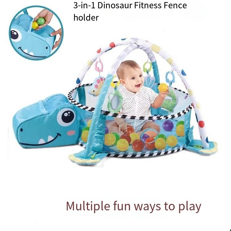 In stock 4 In 1 Dinosaur Ball Pool Ocean Ball Pit Funny Crawling Baby Carpet Baby Gym Activity Play Mat For Kids Toddlers