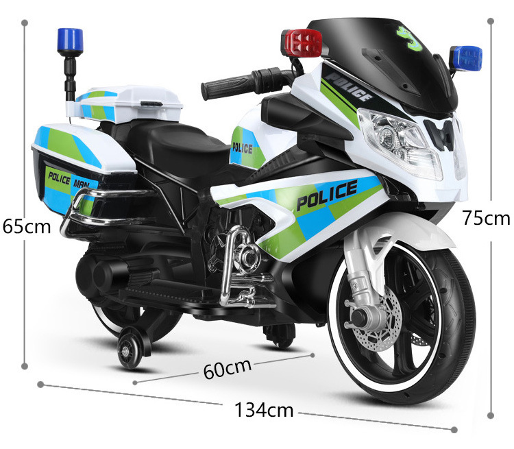 Big Size Two Wheels Police Ride On Car Toy Children Rechargeable Motorcycle For Kids Boy