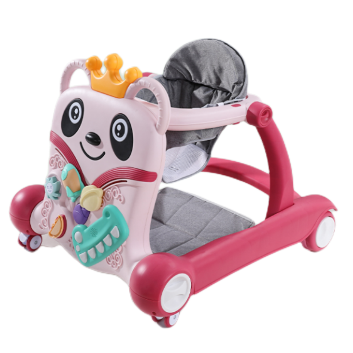 Cute Bear Prevent O Leg Ride on 4 Wheels Toddler Vehicle 3 in 1 Baby Walker for Babies with Music and Seat