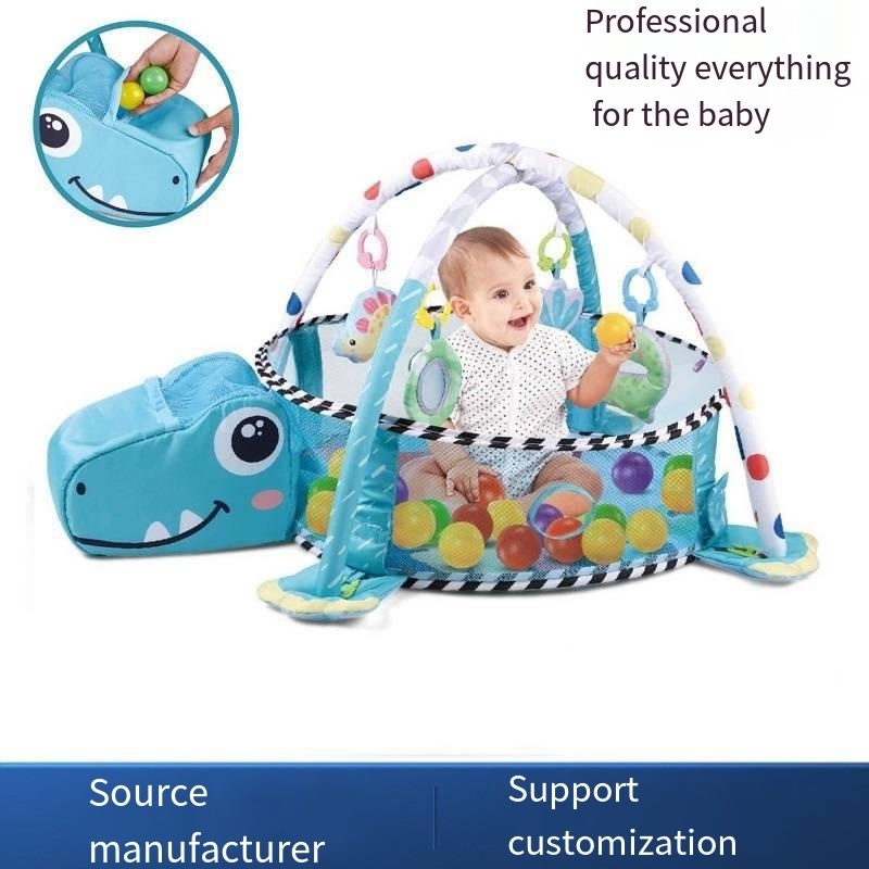 In stock 4 In 1 Dinosaur Ball Pool Ocean Ball Pit Funny Crawling Baby Carpet Baby Gym Activity Play Mat For Kids Toddlers