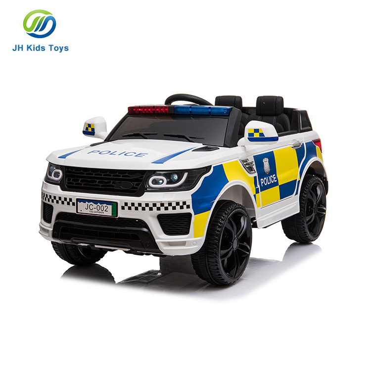 Kids two seat car 2.4G RC Police Vehicle Open Doors Electric 12 Volt Ride On Car For Kids with GCC