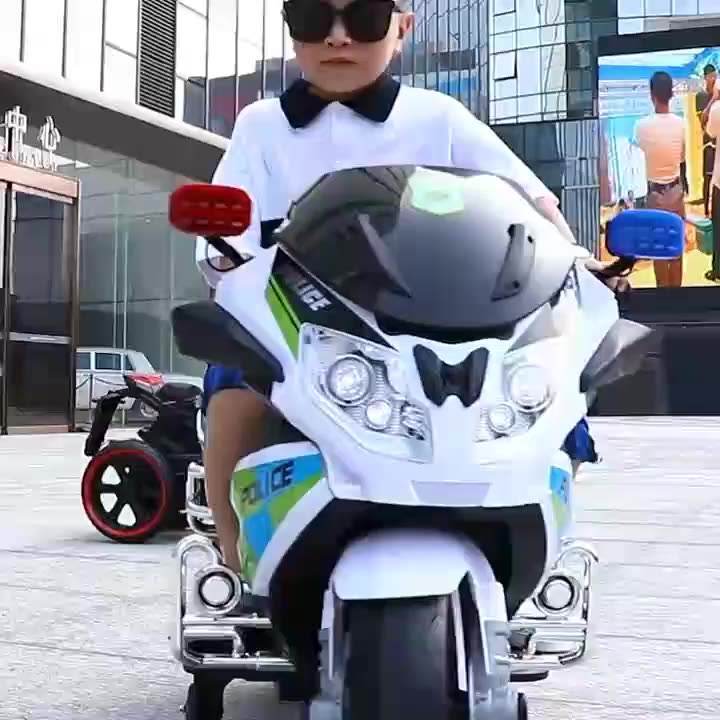 Big Size Two Wheels Police Ride On Car Toy Children Rechargeable Motorcycle For Kids Boy