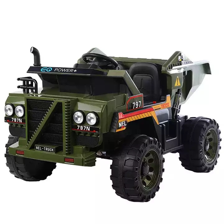 12V 4*4 Drive Kids Electric Dump Truck Engineering Toy Car Battery Plastic Kids Ride on Car OEM Unisex 2 to 4 Years,5 to 7 Years