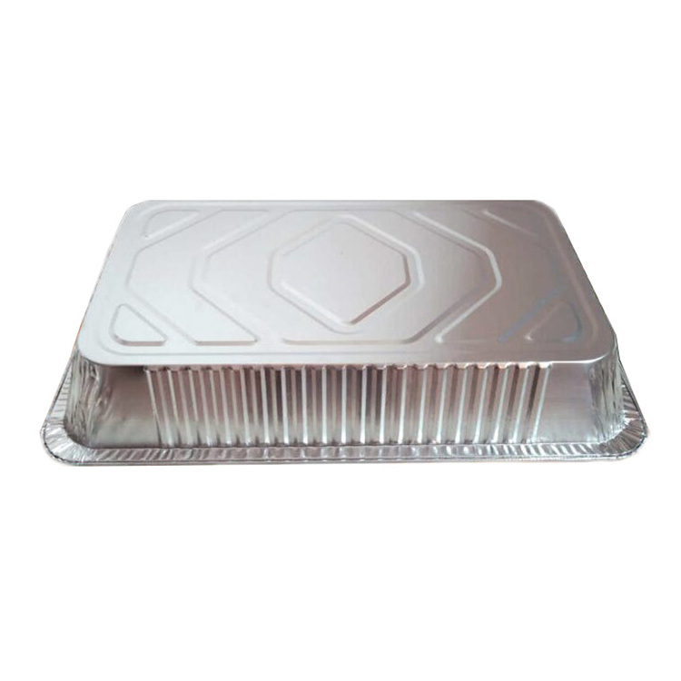 Food Tray Container BBQ Grilled Food Fast Food Serving Tray with Lid Aluminum Foil Smoothwall Disposable Container