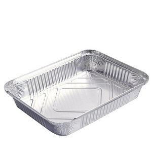 Food Tray Container BBQ Grilled Food Fast Food Serving Tray with Lid Aluminum Foil Smoothwall Disposable Container