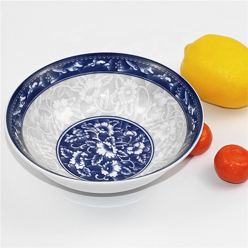 Blue and white porcelain chinese serving bowls set ceramic salad bowl with decal custom bowl manufacturer