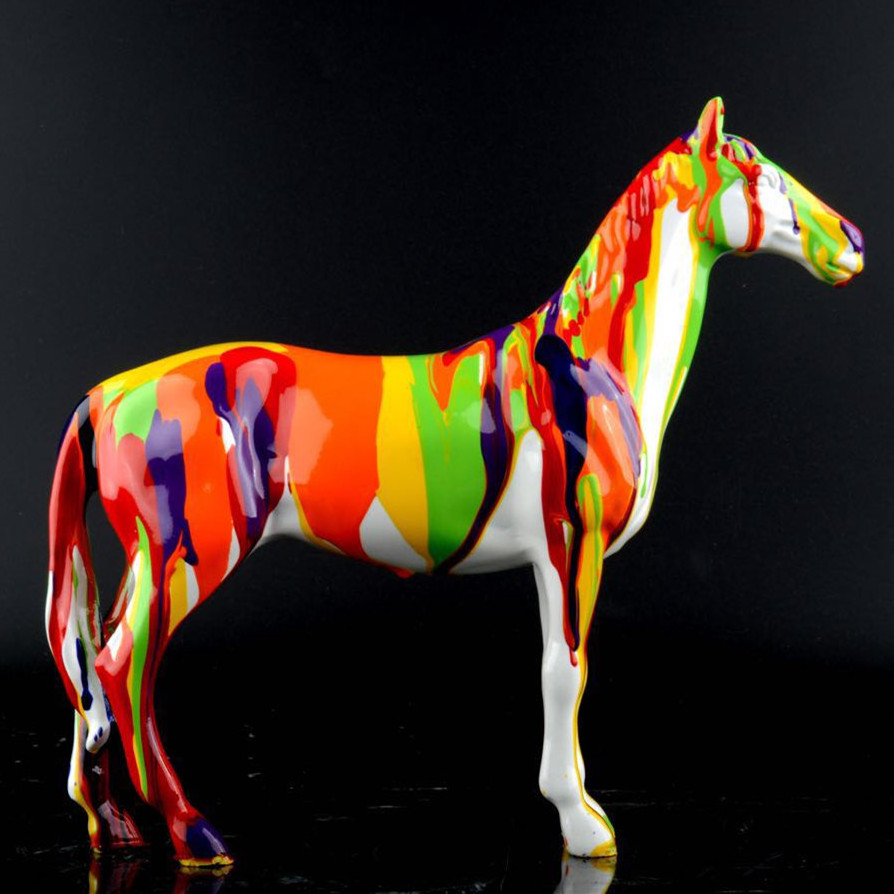 City Decoration Large Fiberglass Painted Animal Horse Statue Decoration