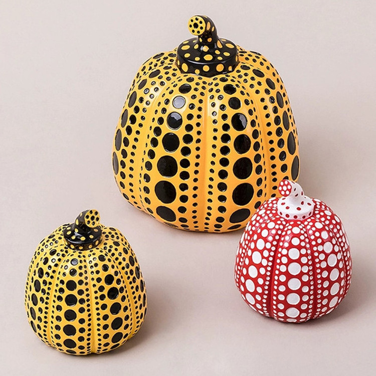 POP Art Home Decoration Painting Fiberglass Resin Pumpkin Sculpture POP Art