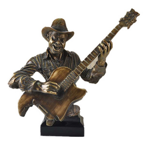 Custom your own Musician Figure Resin Custom Playing Guitar Figurine Metal Musician Sculpture