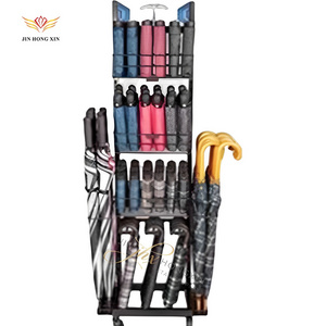 metal umbrella display stand top quality  retail store long umbrella and folding umbrella display rack for sales promotion