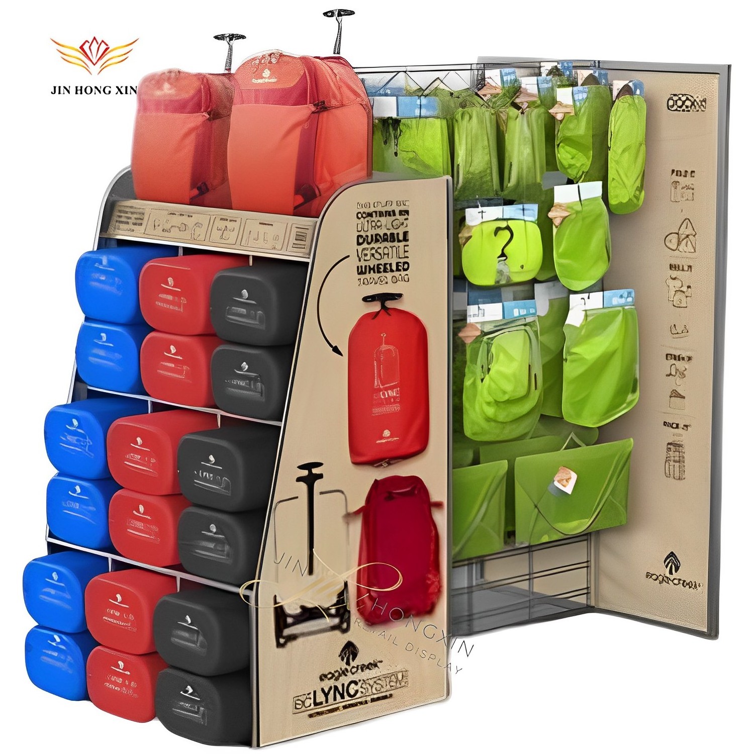 Factory customized metal material backpack bag display stand