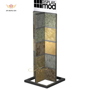 Save-Spacing Slab Book Marble Large Page-Turn Sintered Stone Circular Stand Rotate Tile Display Rack With Wheel