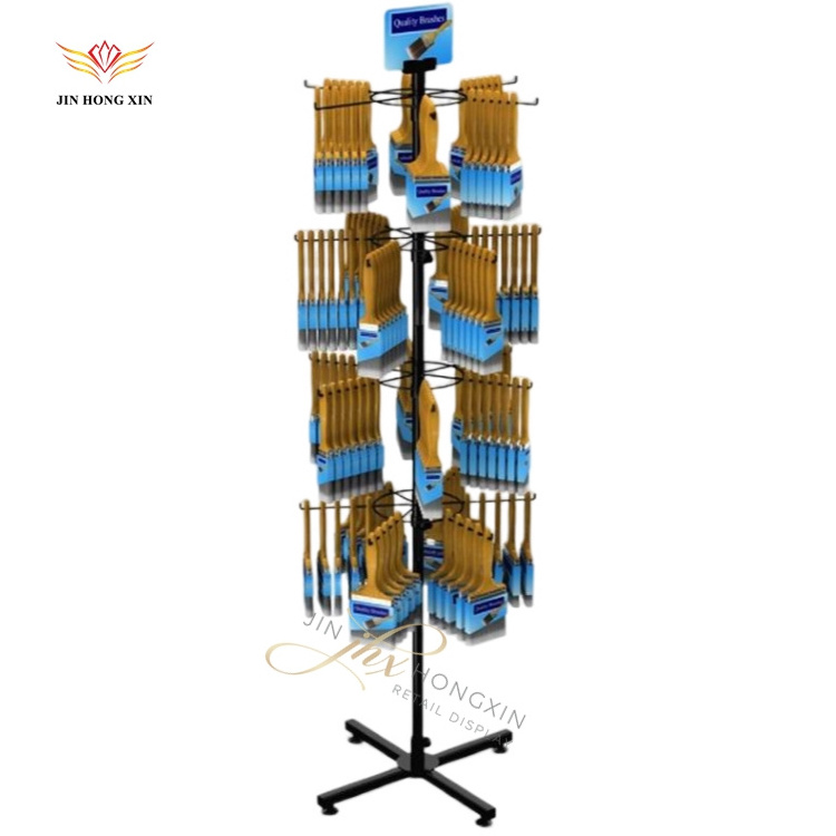 free standing metal rack Paint roller brush stand,brush store display furniture