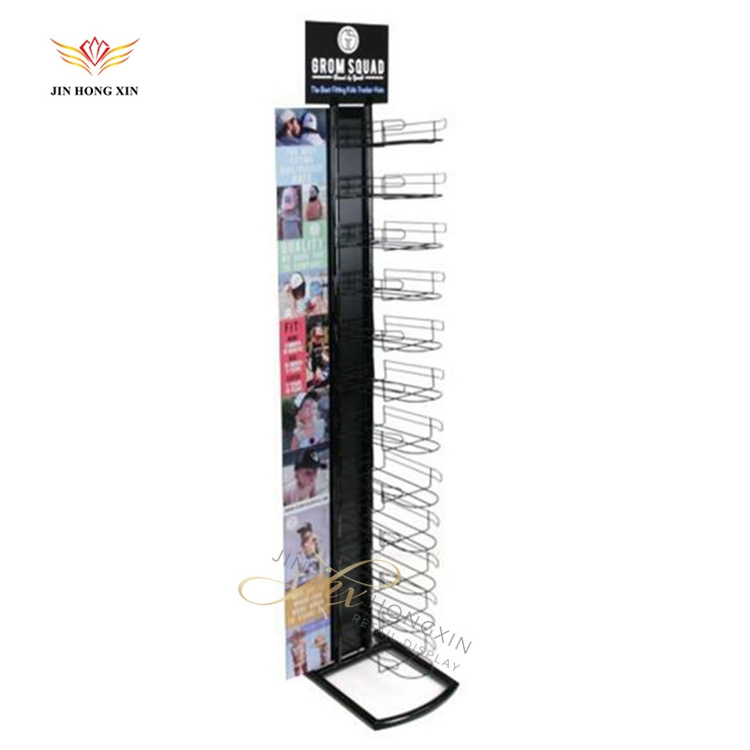 Cheap Price Floor metal Glasses Hats Socks Scarf Hook Around Display Stands Racks For Retail Stores