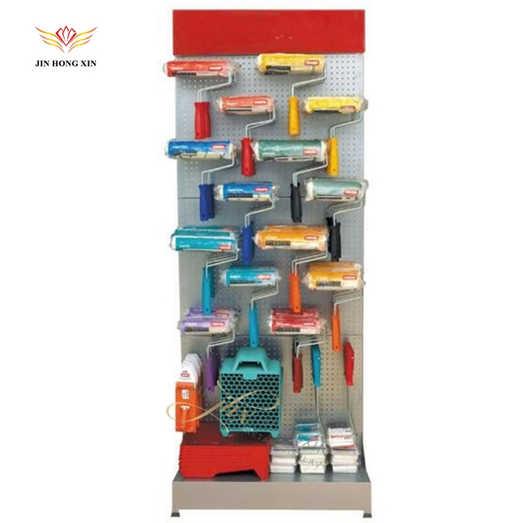 free standing metal rack Paint roller brush stand,brush store display furniture