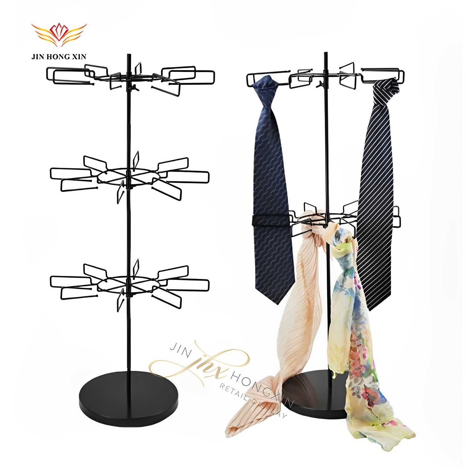 hot sale quality ize allowed garment industrial counter top silk scarf and tie display rack