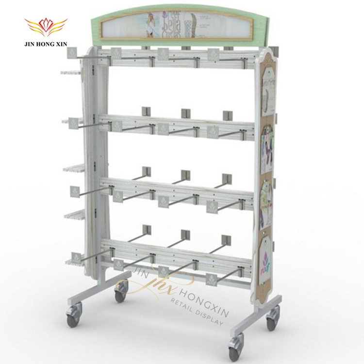 retail store stockings fixture steel wire grid wall floor stand universal socks gloves metal revolving display rack