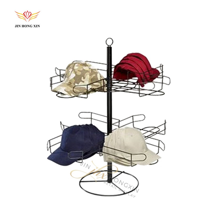 rotating wire metal hats rack baseball glove display stand for sale