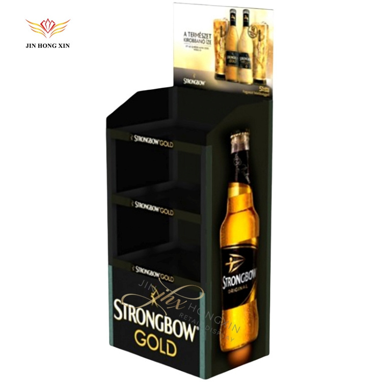 Retail POS POP up 3 tiers removable metal cube wine liquor drinks display rack stand