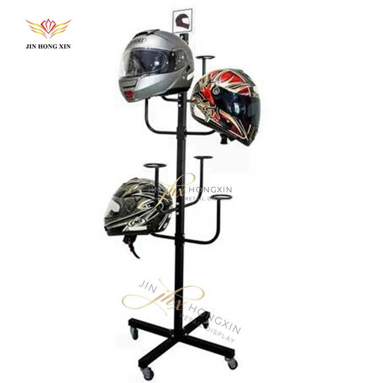 top quality retail store safety motorcycle rack bicycle or football helmet display stand