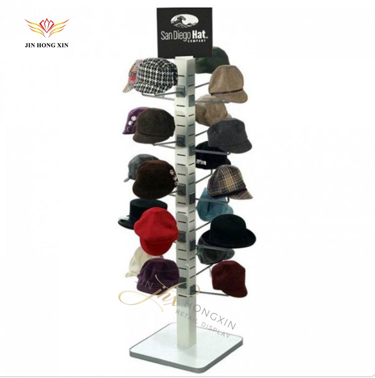 Cheap Price Floor metal Glasses Hats Socks Scarf Hook Around Display Stands Racks For Retail Stores