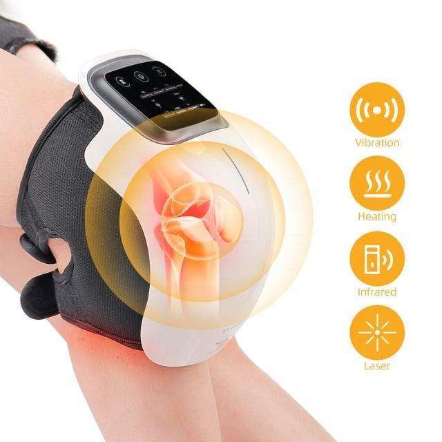 New Arrival Smart Electric Infrared Air Pressure Compression Leg Massager Vibration Heating Laser Knee Massager For Pain Relief