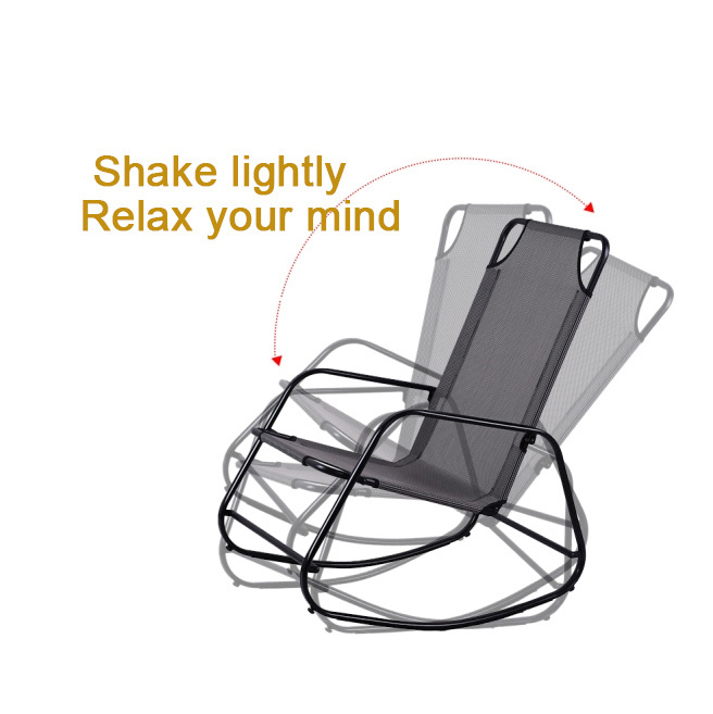 Wholesale metal steel garden relax rocker chairs fashion aesthetic lightweight portable folding sunbathing resting chair product