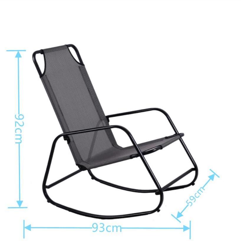 Wholesale metal steel garden relax rocker chairs fashion aesthetic lightweight portable folding sunbathing resting chair product