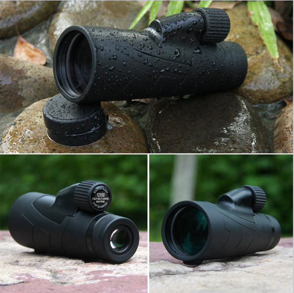 12x50 Monocular Optics Waterproof Monocular Quality for Hunting Telescope High Power Monocular with BaK4 Prism Optics