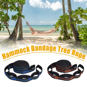 2 Pcs/Set Hammock Straps Polyester Straps 5 Ring High Load-Bearing Barbed Black Outdoor Hammock straps