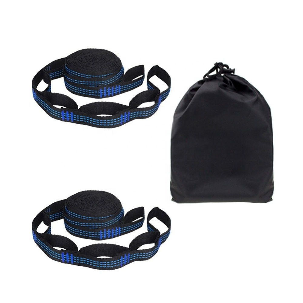 2 Pcs/Set Hammock Straps Polyester Straps 5 Ring High Load-Bearing Barbed Black Outdoor Hammock straps