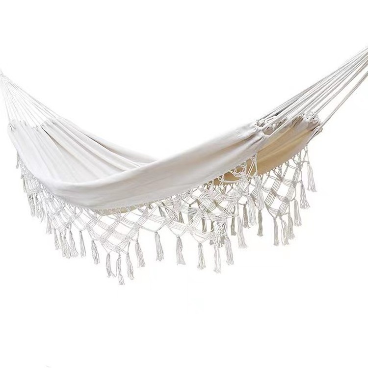 Portable Fringe hammock Outdoor swing canvas picnic hammock