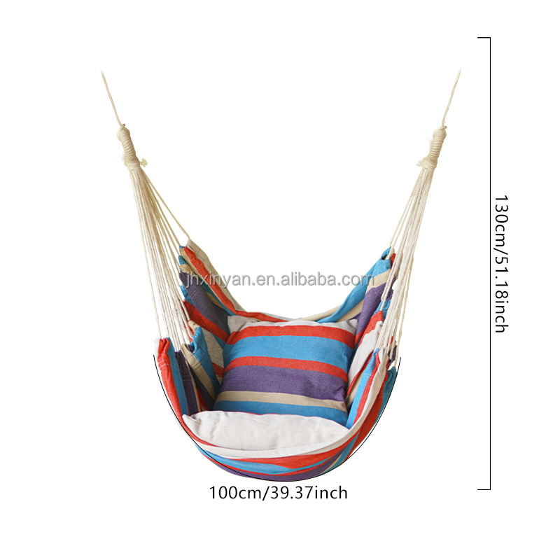 Folding Outdoor Hammock Anti-rollover Anti-slip Bedroom Swing Chair No Stick with Pillow