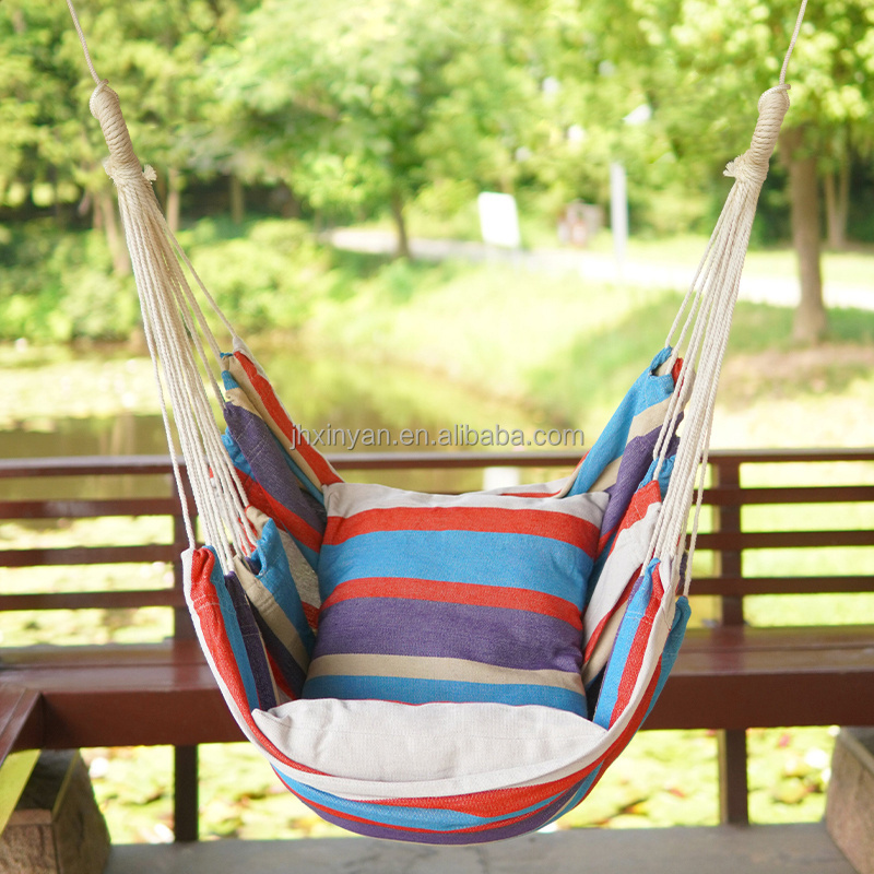 Folding Outdoor Hammock Anti-rollover Anti-slip Bedroom Swing Chair No Stick with Pillow