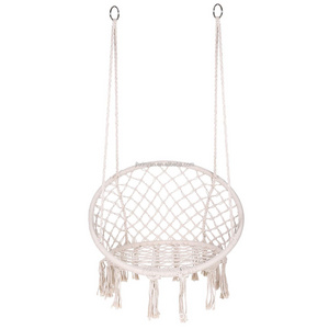 Factory direct selling Cotton Handmade Swing Chair , Patio Macrame Hanging Hammock Swing Chair macrame swing chair