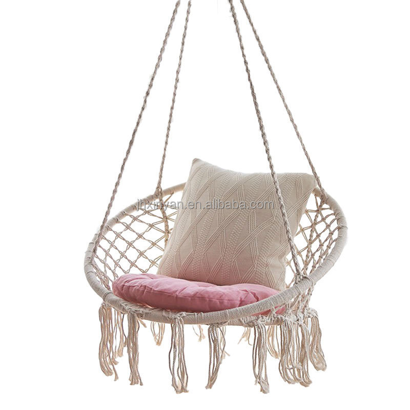 Factory direct selling Cotton Handmade Swing Chair , Patio Macrame Hanging Hammock Swing Chair macrame swing chair