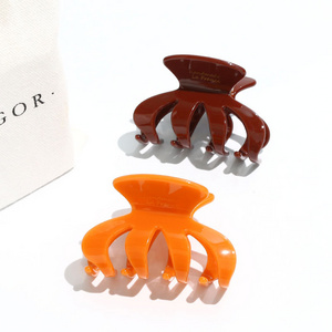 XinMei wholesale strong bio acetate octopus hair claw clip high quality pumpkin color haarklammer hair clamp claw clip for women