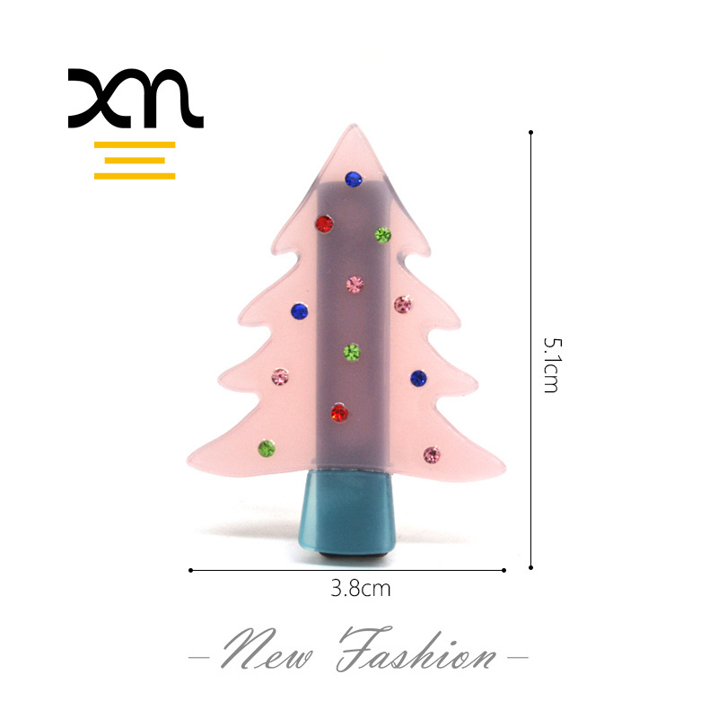 acetate fancy cute hair clips accessories crystals christmas tree hair clips for women rhinestone hair clips for girls kids