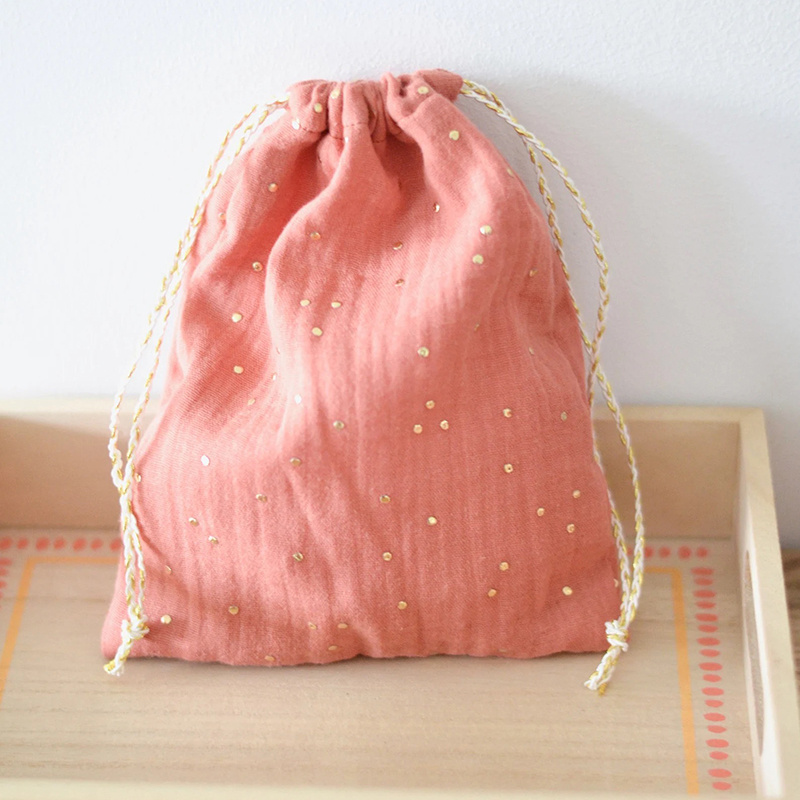 Eco-Friendly 15x20cm Softer Cotton Gauze Drawstring Jewelry Dust Bags Pouches For Bracelet